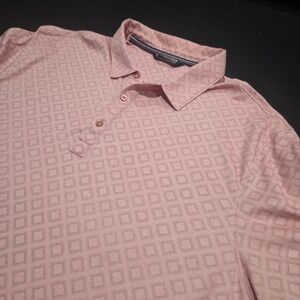 7 Diamonds Nassau Performance Polo Mens XXL Pink Geometric Diamond SMP-1475